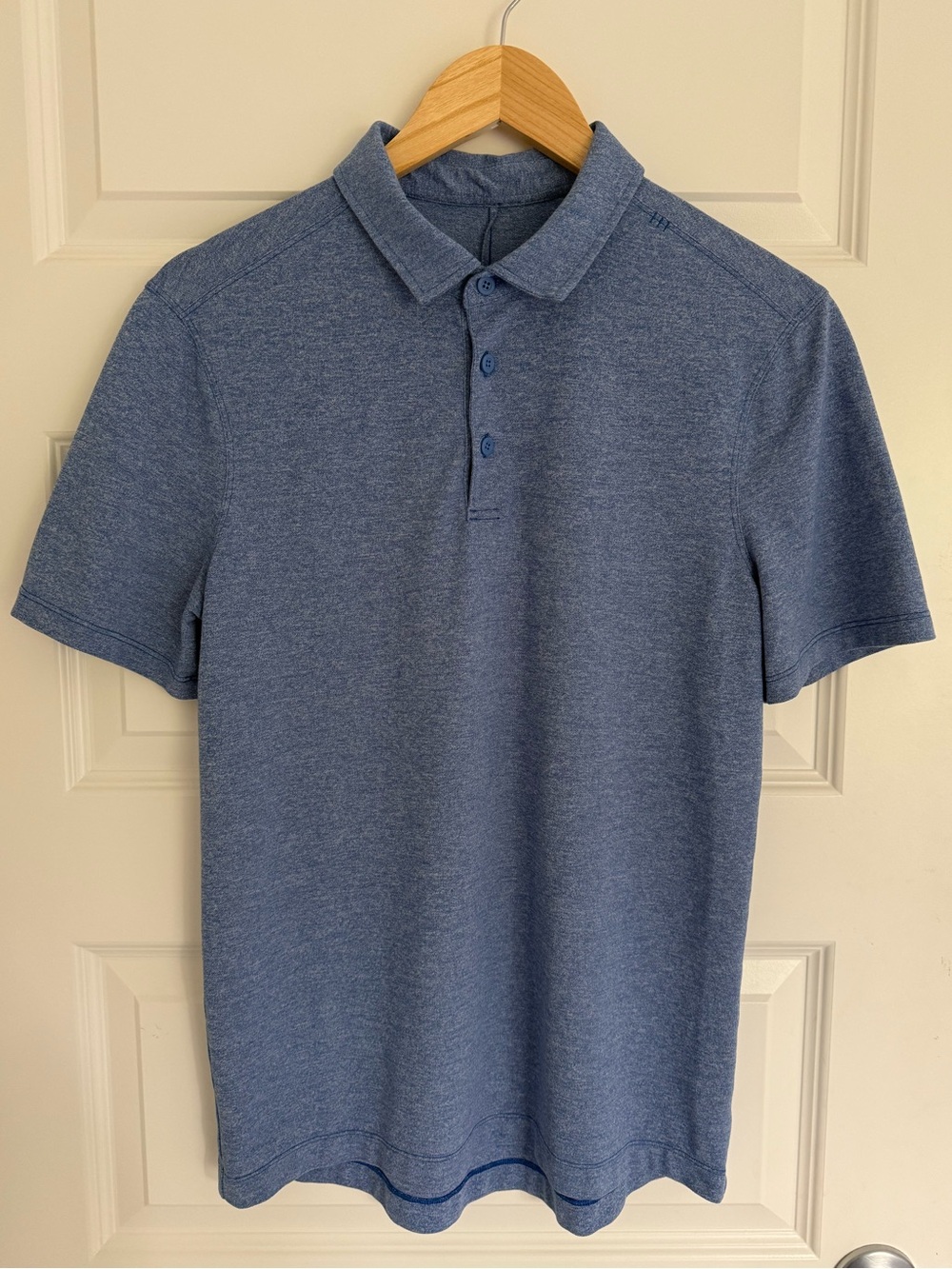 Lululemon Polo Shirt Mens Small Blue Golf Performance Athletic Stretch Evolution